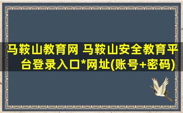 马鞍山教育网 马鞍山安全教育平台登录入口*网址(账号+密码)